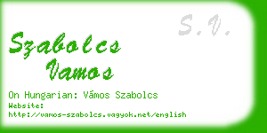 szabolcs vamos business card