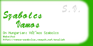 szabolcs vamos business card